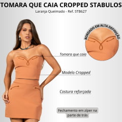Top Feminino Stabulos Laranja Queimado Bordado Ref:STB627