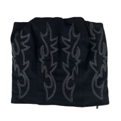 Top Corselet Feminino Turkese Lainey Black Com Bordado Branco E Detalhe Elástico Nas Costas Ref:CO01