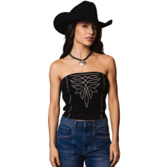 Top Corselet Feminino Turkese Patsy Black Preto Bordado E Elástico Nas Costas Ref: CO04602 Top Corselet Feminino Turkese Patsy Black Preto Bordado E Elástico Nas Costas Ref: CO04602