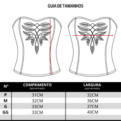 Top Corselet Feminino Turkese Patsy Nude Bordado Marrom E Elastico Nas Costas - REF:CO06601