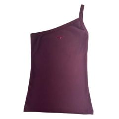 Regata Feminina Os Moiadeiros Nula Manga Vinho Bordado Ref: REG199