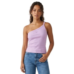 Regata Feminina Moiadeiros Um Ombro Só Rosa Claro Com Logo Bordado Ref:REG209