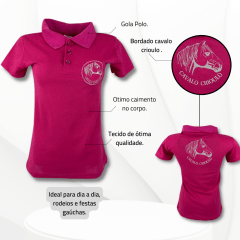 Camisa Polo Feminina Sentinela Cavalo Crioulo - Escolha a cor