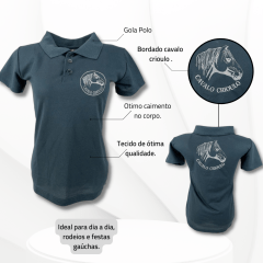 Camiseta Feminina Polo cavalo Crioulo Sentinela - Escolha a cor