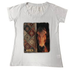 Camiseta Feminina Santa Fé Cavalo Branco