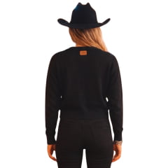 Blusa Feminina Turkese Dallas Boots Preto Bordado Ref: CS06601