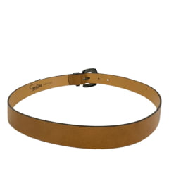 Cinto Feminino Shaline Paris Ouro Velho Couro Napa Burned Caramelo Congnac Liso Ref. 3008-3004