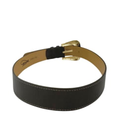 Cinto Feminino Shaline Viena Couro Napa Bured Pinhão Fivela Dourada Ref. 3001-3007