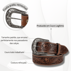 Cinto Feminino Paul Western Couro Havana Ref.: 322