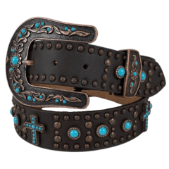 Cinto Feminino Paul Western Strass Cruz Azul Ref:412