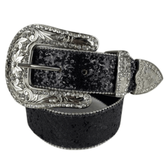 Cinto Feminino Pyramid Country Preto Com Glitter - Ref. 3535