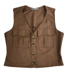 Colete Feminino Country City Amanda Marrom Ref:CA21032