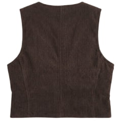 Colete Feminino Turkese Utah Marrom Veludo Canelado Bordado Botões Prata Ref:CT06603