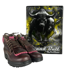 Coturno Feminino Big Bull Boots Couro Pink Fóssil/Sela Ref:300
