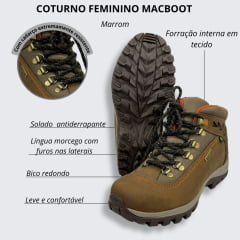 Coturno Feminino MacBoot Crazy Horse Brown Alecrim 14 Carajas