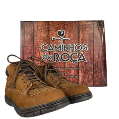 Coturno Juvenil Feminino Caminhos Da Roça Couro Nobuck Terra Cota Ref:KJ14-5