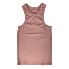 Camiseta Regata Feminina Os Moiadeiros Cavada Rosa Seco Com Logo Bordada Em Rosa REF CMRF63