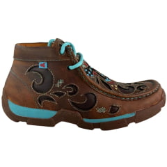 Destroyer Feminino Goyazes Couro Atlanta Caramelo Sola Ambar Turkesa Bordado A Laser E Brilho Ref:221009C