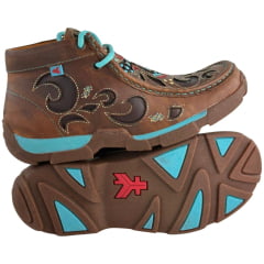 Destroyer Feminino Goyazes Couro Atlanta Caramelo Sola Ambar Turkesa Bordado A Laser E Brilho Ref:221009C