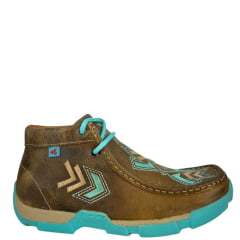 Destroyer Feminino Goyazes Couro Dallas Ocre Sola Dest Turquesa Bege Bordado Ref:201047-C