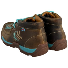 Destroyer Feminino Goyazes Couro Dallas Ocre Sola Turquesa Bege Ref:201047C