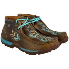 Destroyer Feminino Goyazes Couro Dallas Ocre Sola Turquesa Bege Ref:201047C