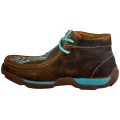 Destroyer Feminino Goyazes Couro Dallas Ocre Sola Turquesa Bege Ref:201047C