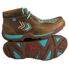 Destroyer Feminino Goyazes Couro Dallas Ocre Sola Turquesa Bege Ref:201047C
