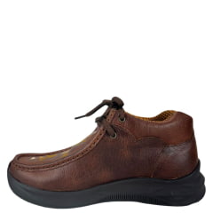 Destroyer Feminino Jácomo Couro Fóssil Bufalino Sella Com Bordado Amarelo Dourado E Cru Ref:T030F/TUC