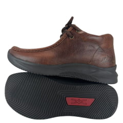 Destroyer Feminino Jácomo Couro Fóssil Bufalino Sella Com Bordado Amarelo Dourado E Cru Ref:T030F/TUC