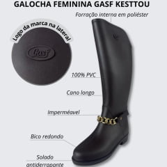 Galocha Feminina Gasf/Kesttou Cano Longo Marrom - Ref.AD057
