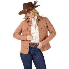 Jaqueta Feminina Miss Country Rodeo Tecido Xadrez Flanelada Caramelo Ref:003392