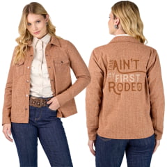 Jaqueta Feminina Miss Country Rodeo Tecido Xadrez Flanelada Caramelo Ref:003392