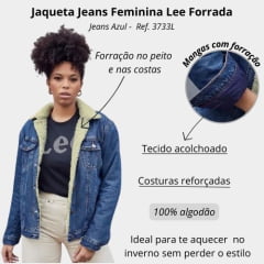 Jaqueta Feminina Lee Jeans Com Pelo Na gola E Forro Denim Ref: 3733L