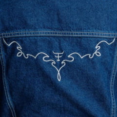 Jaqueta Feminina Texas Farm Jeans String Cropped Com Bolsos E Bordado Ref: JQF007