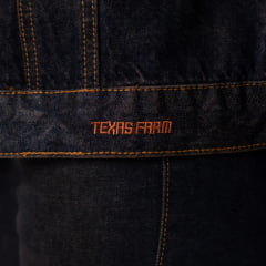 Jaqueta Feminina Texas Farm Tartan Jeans Azul Escuro Bordado Dourado Ref: JQF008