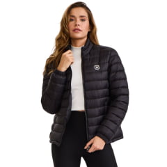 Jaqueta Feminina TXC Puffer Importada Preto Logo Aplicado Branco Saquinho Para Guardar Ref. 7394