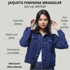 Jaqueta Feminina Wrangler Jeans Médio Retro Com Bolsos  Ref: WF7030