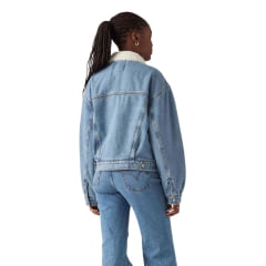 Jaqueta Jeans Feminina Azul Levi's Com Bolsos Forro De Pele - Ref: A44350011
