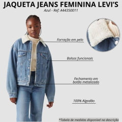 Jaqueta Jeans Feminina Azul Levi's Com Bolsos Forro De Pele - Ref: A44350011