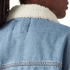 Jaqueta Jeans Feminina Azul Levi's Com Bolsos Forro De Pele - Ref: A44350011