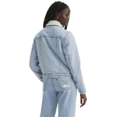 Jaqueta Jeans Feminina Delavê Levi's Com Bolsos Forro De Pele - Ref.361360071