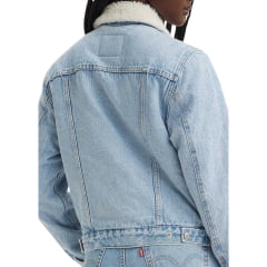 Jaqueta Jeans Feminina Delavê Levi's Com Bolsos Forro De Pele - Ref.361360071