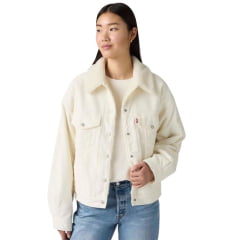 Jaqueta Feminina Levi's Jeans 90's Trucker Sherpa Branca - Ref: A44350067