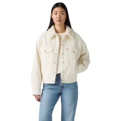 Jaqueta Feminina Levi's Jeans 90's Trucker Sherpa Branca - Ref: A44350067
