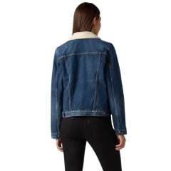 Jaqueta Feminina Levi's Jeans Trucker Sherpa Azul Escuro - Ref: 361360063