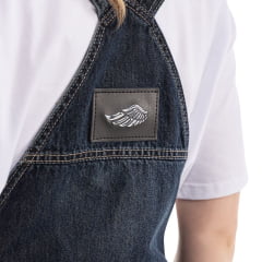 Macacão Feminino Zenz Western Jeans Escuro Denim Farm Bordado Nos Bolsos E Botons Ref: ZW0325001-1601