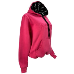 Moletom Feminino NFR Rosa Pink Modelo Canguru Com Logo em Rosa Pink Ref.MP045