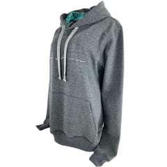 Moletom Feminino Ox Horns Com Capuz Chumbo Logo Cinza - Ref. 4158