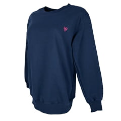 Moletom Feminino Radade Azul Marinho Com Logo Rosa